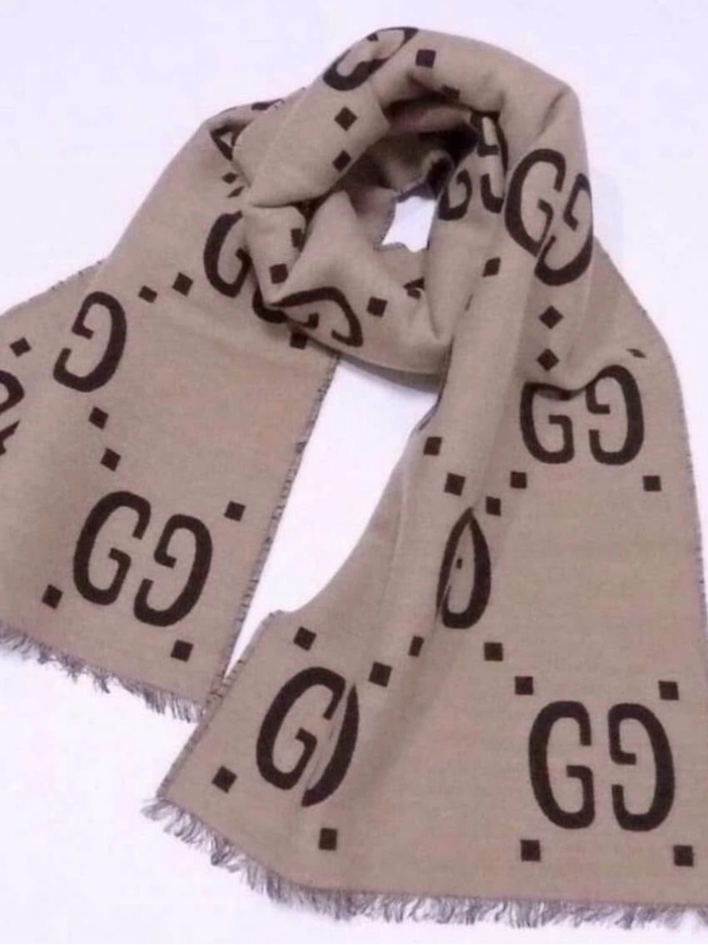 Gucci GG Stole Brown/Beige reversible Scarf
